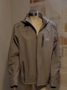 BKE Men's Gray Lightweight Softshell Jacket with Hood